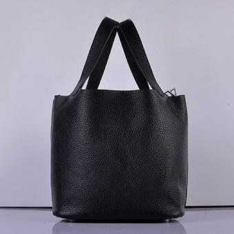 Hermes Picotin Lock Bag In Black Leather