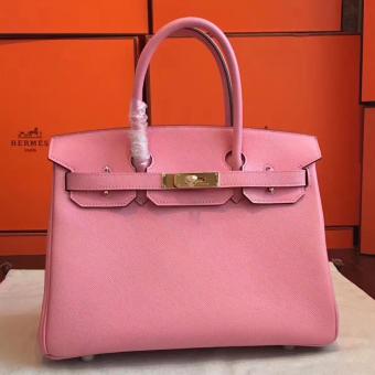 Hermes Pink Epsom Birkin 35cm Handmade Bag